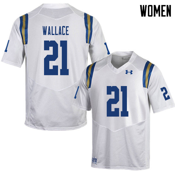 Women #21 Quentin Wallace UCLA Bruins College Football Jerseys Sale-White - Click Image to Close